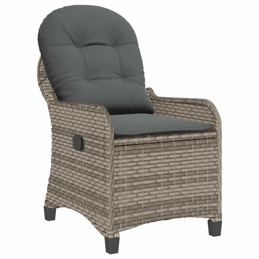 Fauteuil inclinable avec coussin Gris 56 x 66 x 95 cm polyrotin - 4