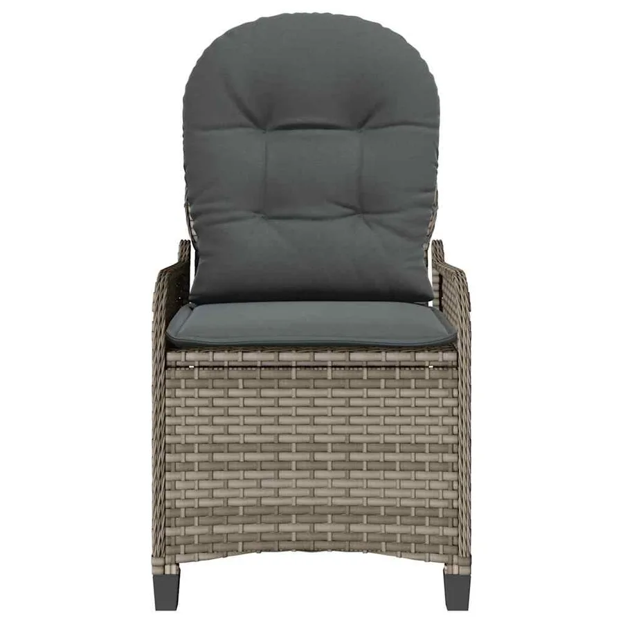 Fauteuil inclinable avec coussin Gris 56 x 66 x 95 cm polyrotin - 5