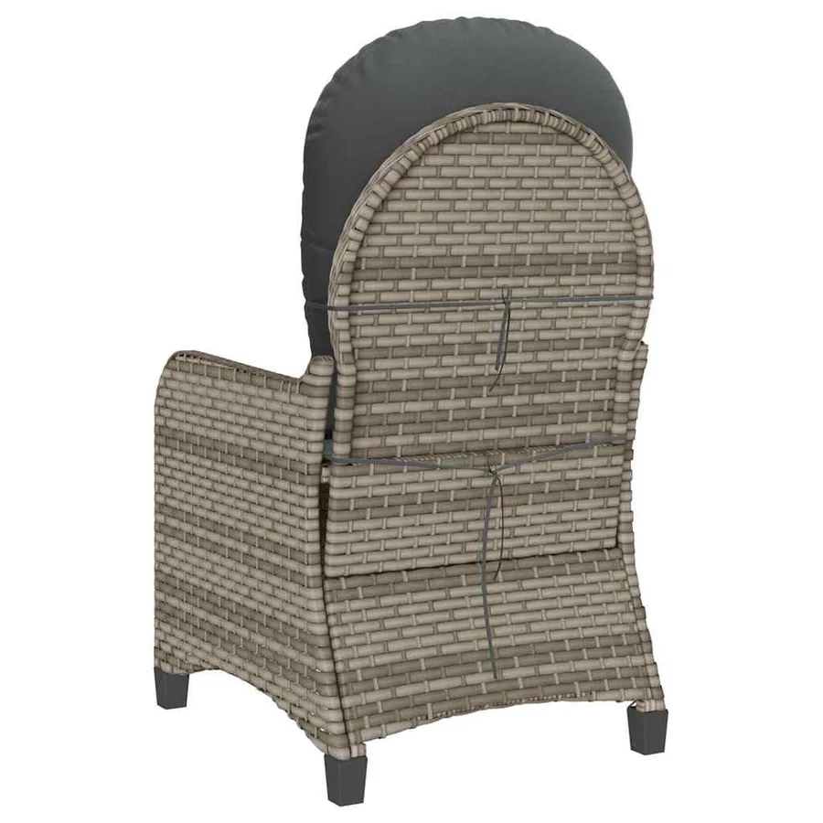 Fauteuil inclinable avec coussin Gris 56 x 66 x 95 cm polyrotin - 7