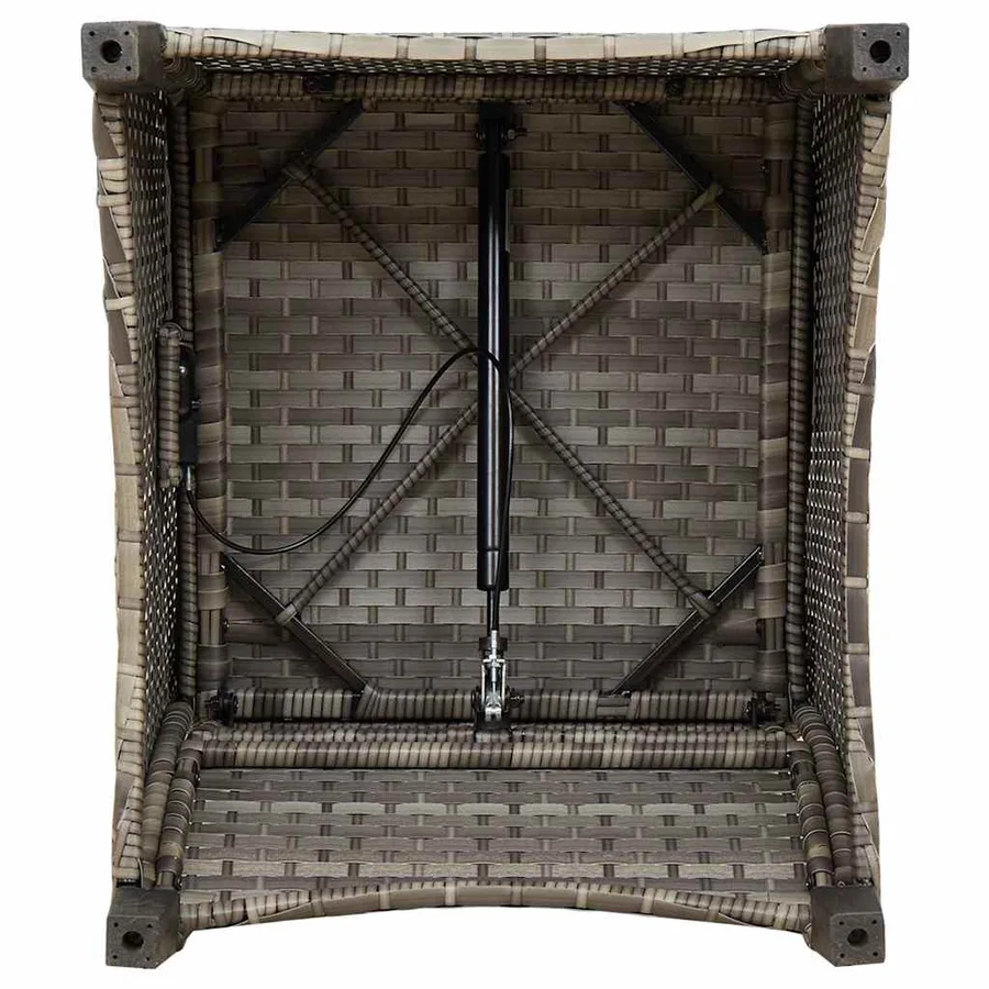 Fauteuil inclinable avec coussin Gris 56 x 66 x 95 cm polyrotin - 9
