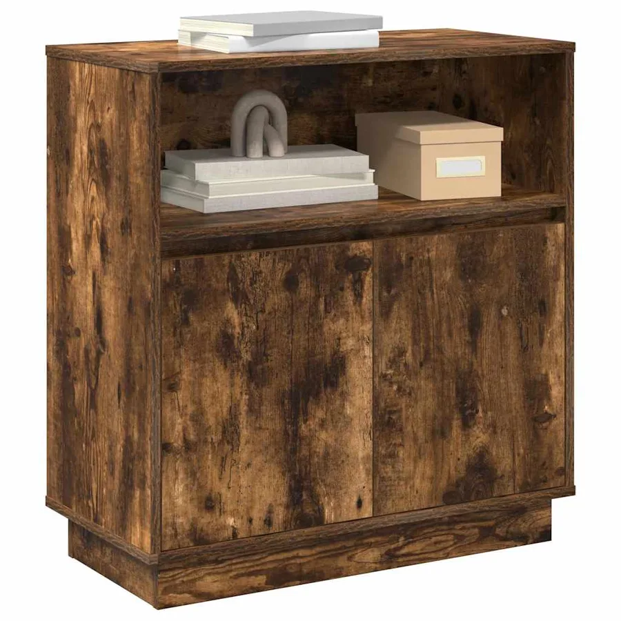 Buffet LED Chêne fumé 71 x 34,5 x 75 cm Bois d'ingénierie - 3