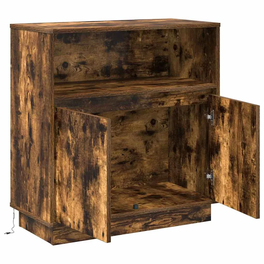 Buffet LED Chêne fumé 71 x 34,5 x 75 cm Bois d'ingénierie - 7