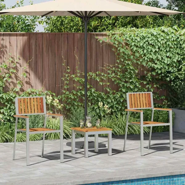 Ensemble de salle à manger pour jardin 3 pcs Marron