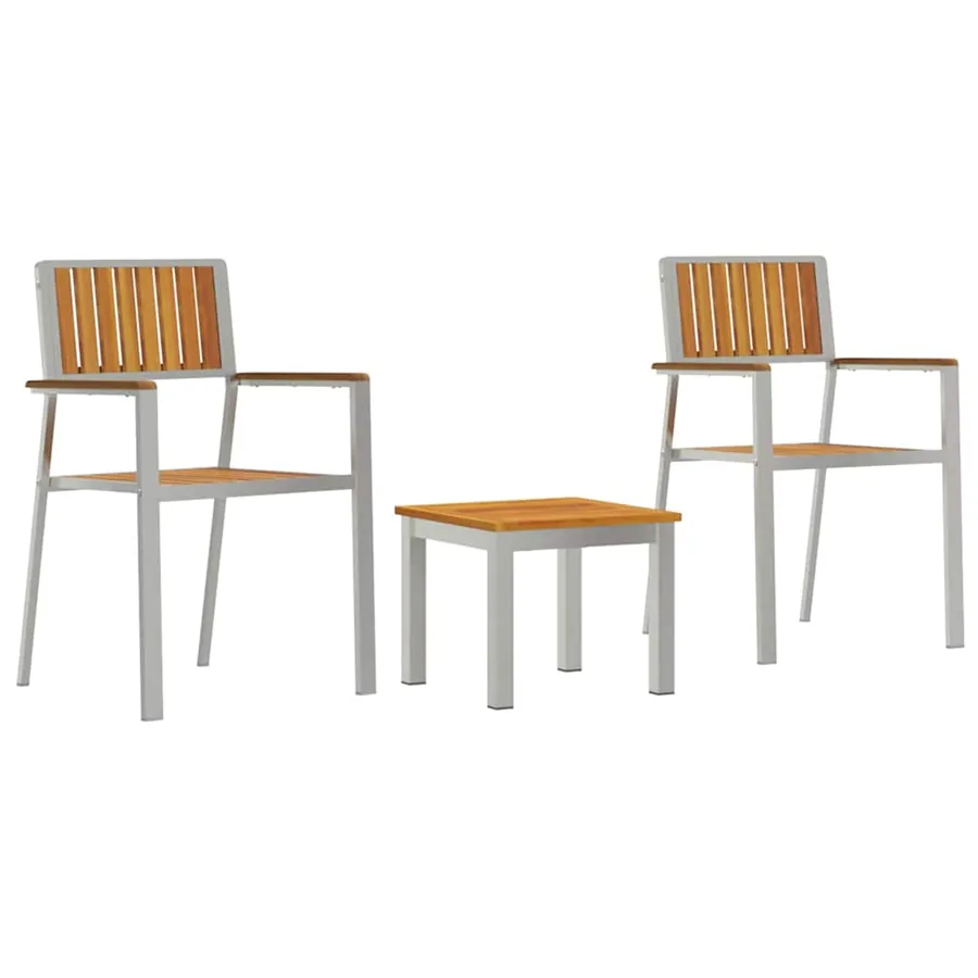 Ensemble de salle à manger pour jardin 3 pcs Marron - 2