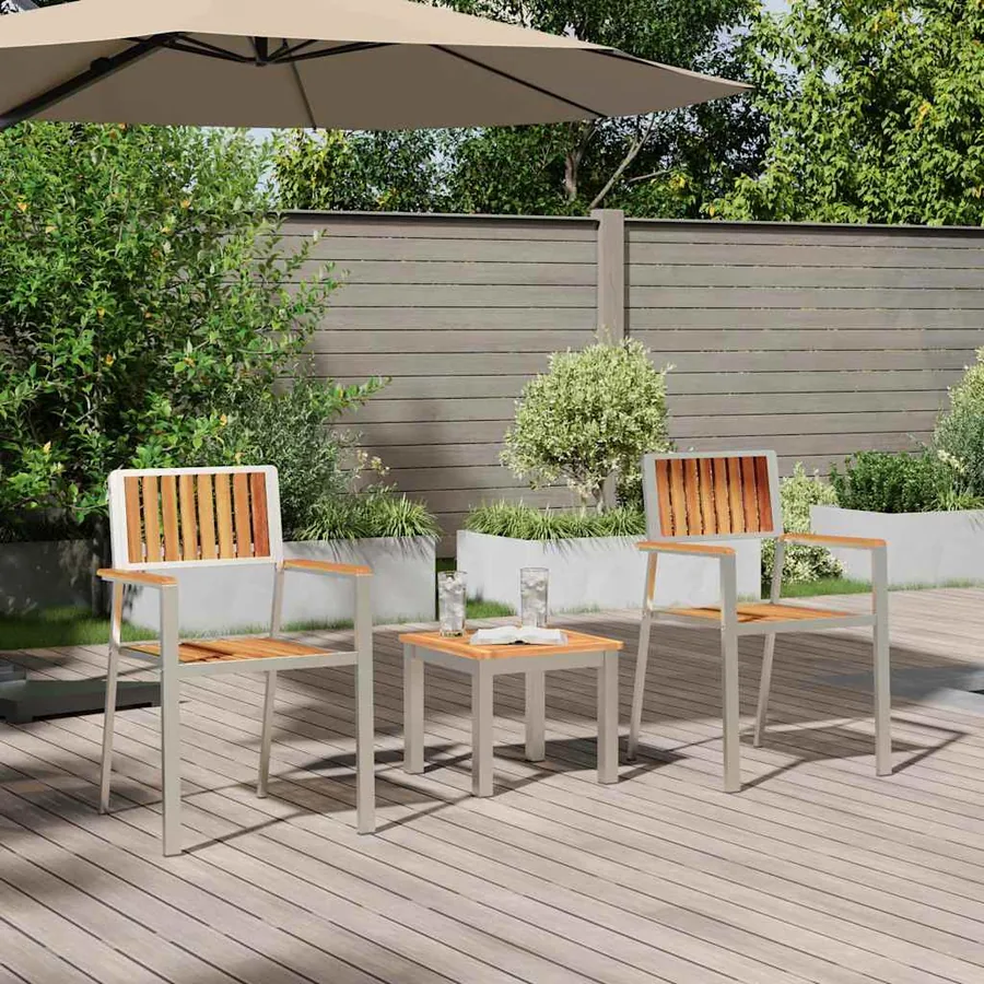 Ensemble de salle à manger pour jardin 3 pcs Marron - 4