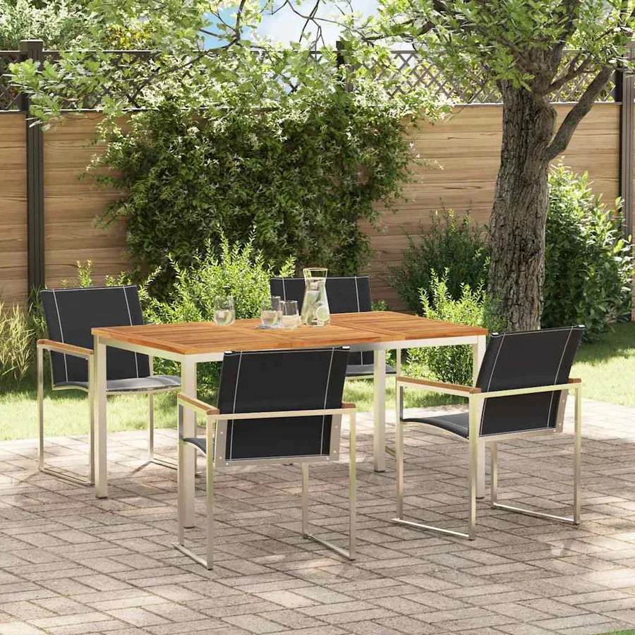 Ensemble de salle à manger pour jardin 5 pcs
