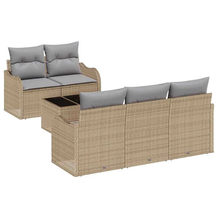 Ensemble de canapé de jardin Beige polyrotin - 2