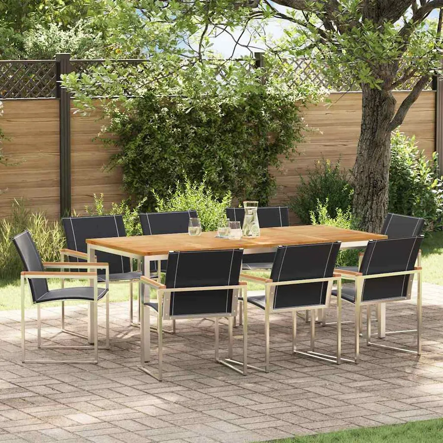 Ensemble de salle à manger pour jardin 9 pcs