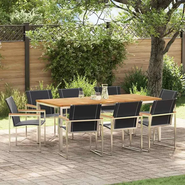 Ensemble de salle à manger pour jardin 9 pcs