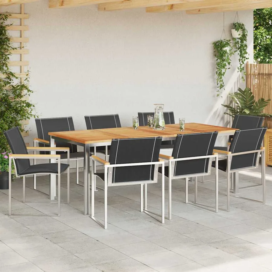 Ensemble de salle à manger pour jardin 9 pcs - 4