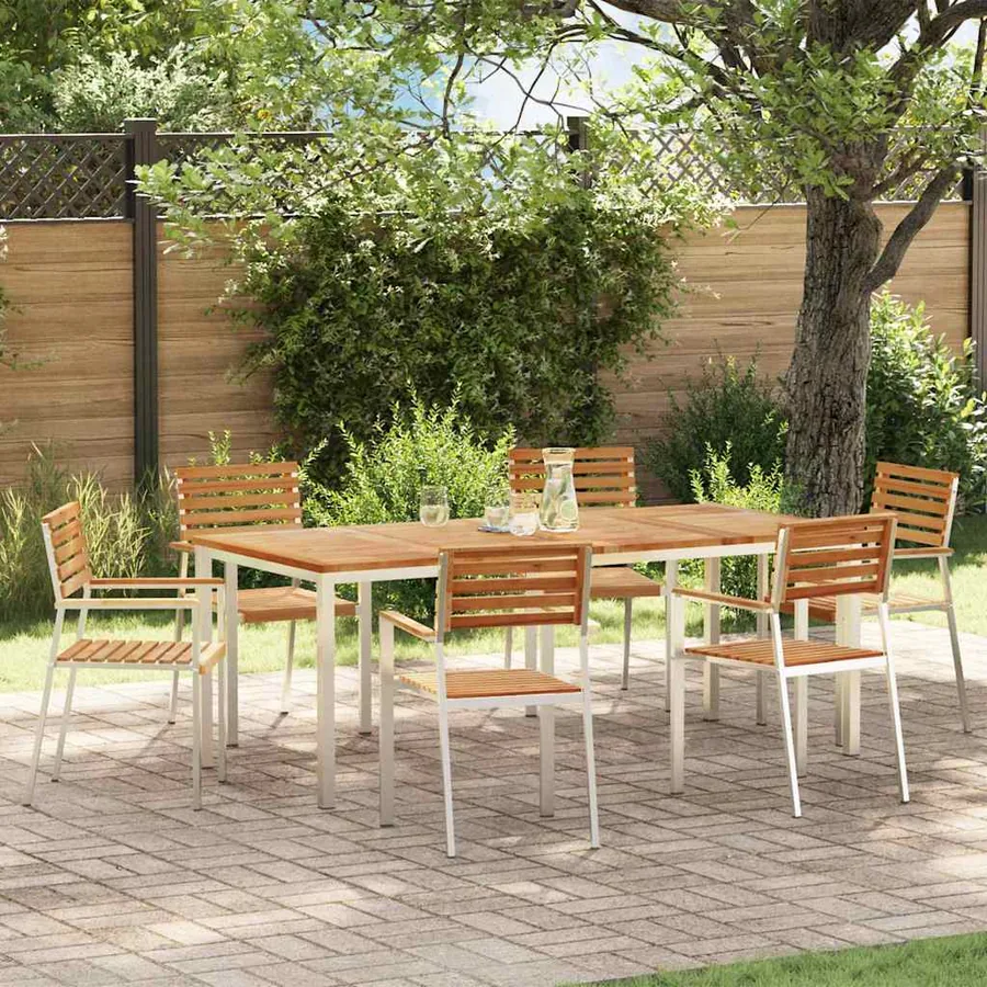 Ensemble de salle à manger pour jardin 7 pcs