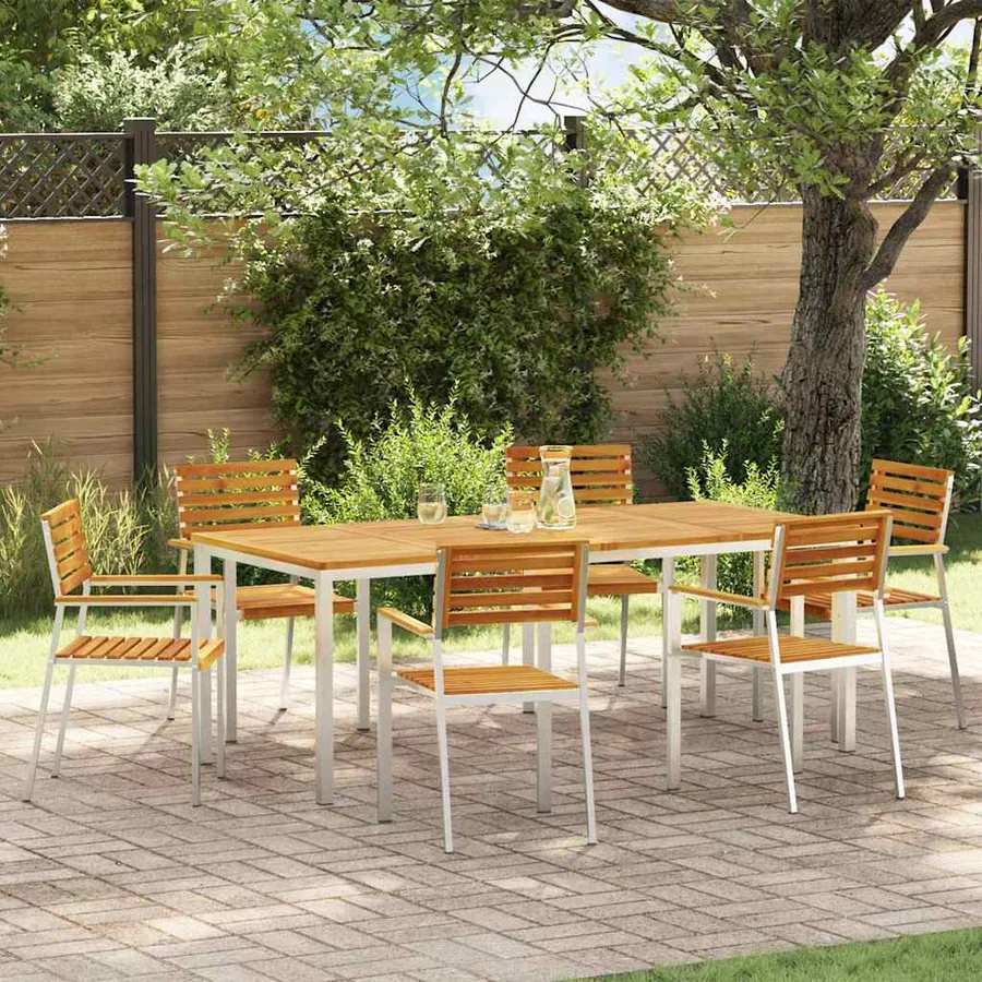 Ensemble de salle à manger pour jardin 7 pcs