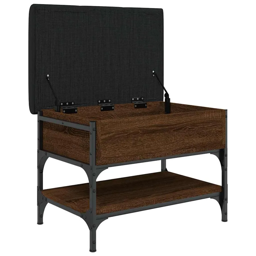 Banc à chaussures chêne marron 62x42x45 cm bois d'ingénierie - 5