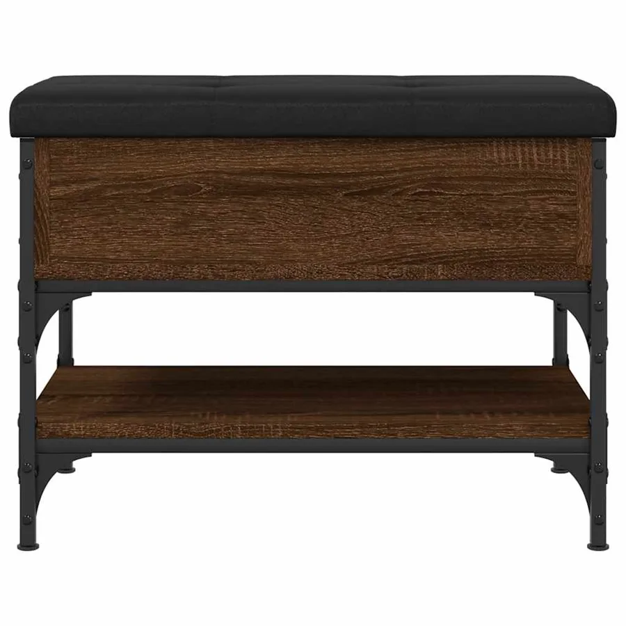 Banc à chaussures chêne marron 62x42x45 cm bois d'ingénierie - 6