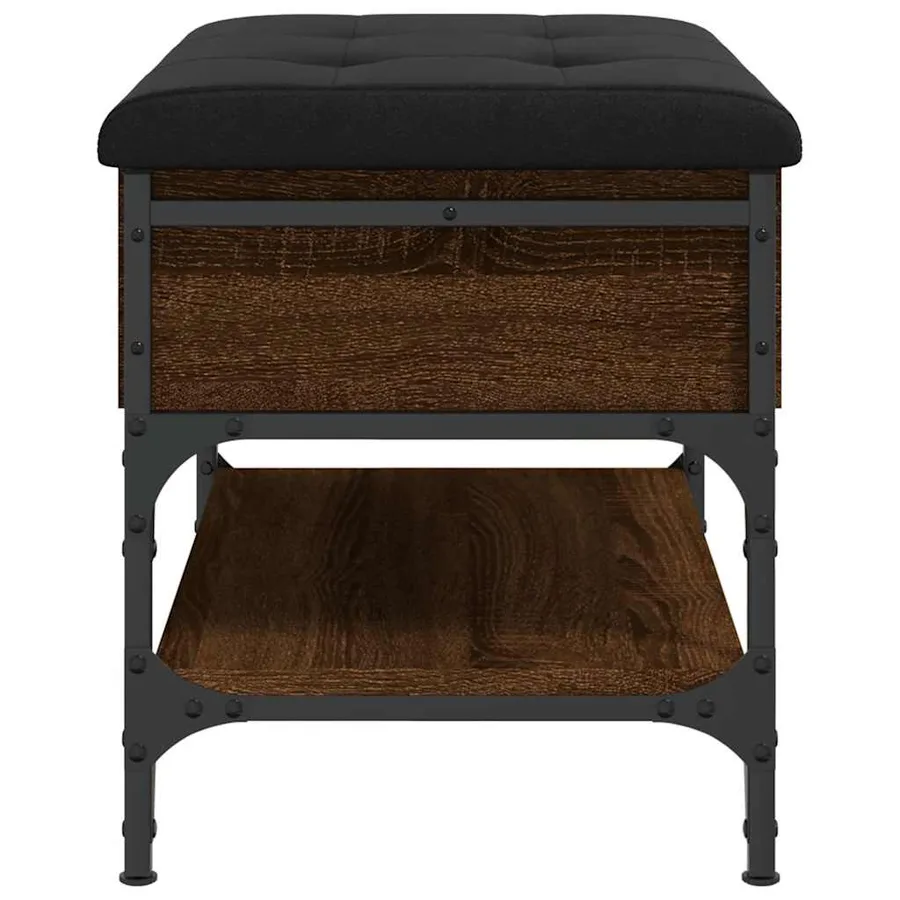 Banc à chaussures chêne marron 62x42x45 cm bois d'ingénierie - 7