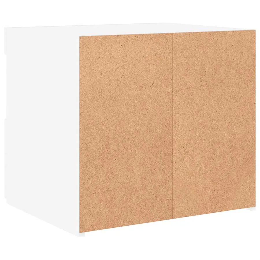 Tables de chevet avec lumières LED 2 pcs blanc 50x40x45 cm - 11