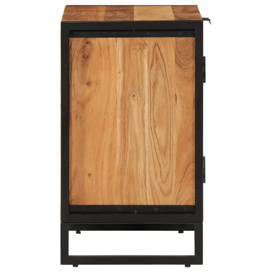 Armoire de salle de bain bois massif d'acacia et fer - 4