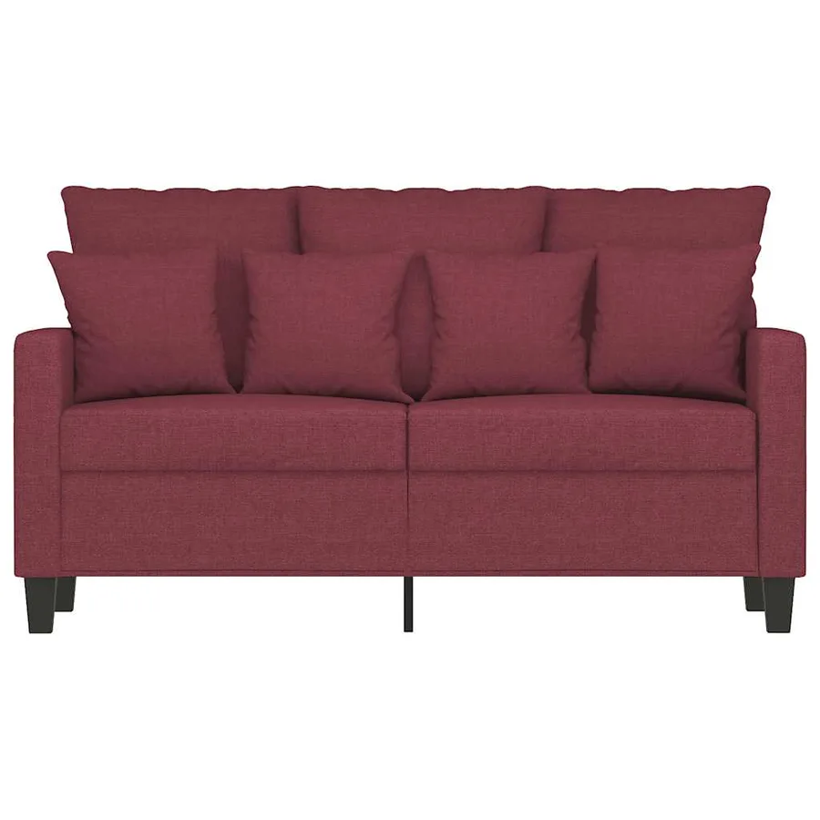 Canapé à 2 places Rouge bordeaux 120 cm Tissu - 4