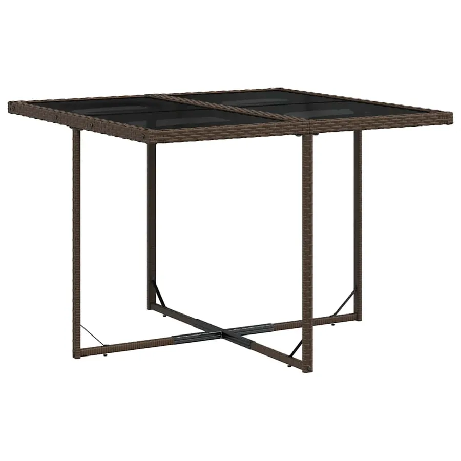 Ensemble à manger de jardin et coussins 9 pcs marron poly rotin - 3