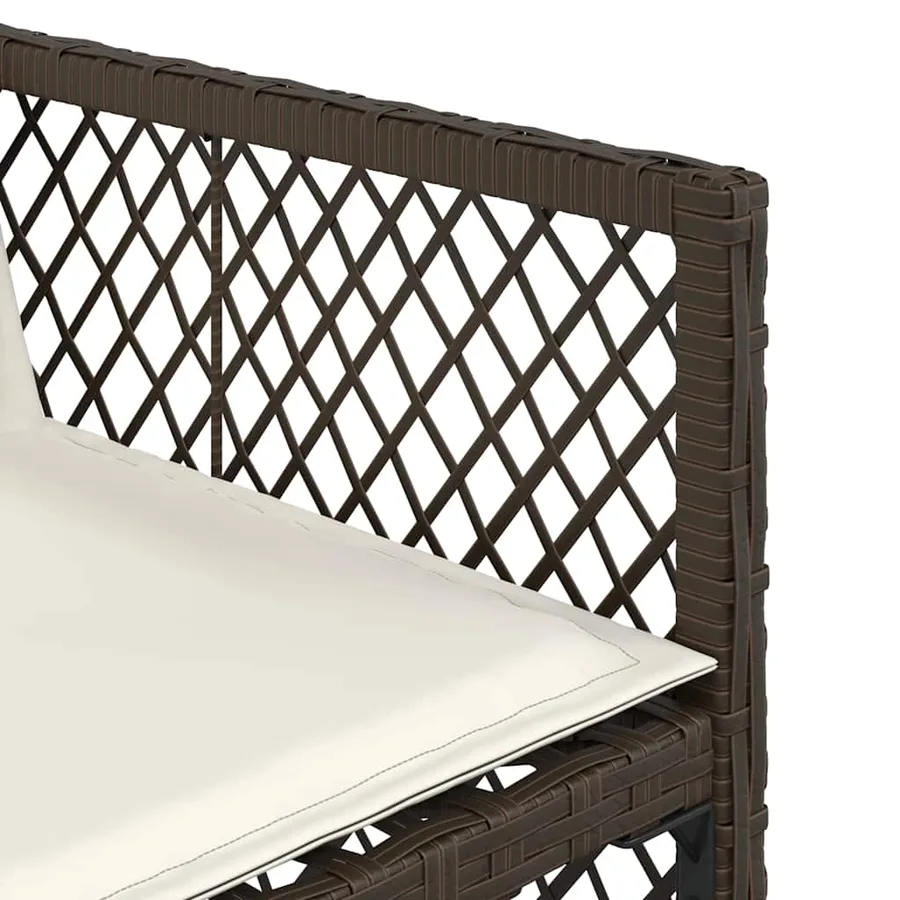 Ensemble à manger de jardin et coussins 9 pcs marron poly rotin - 7