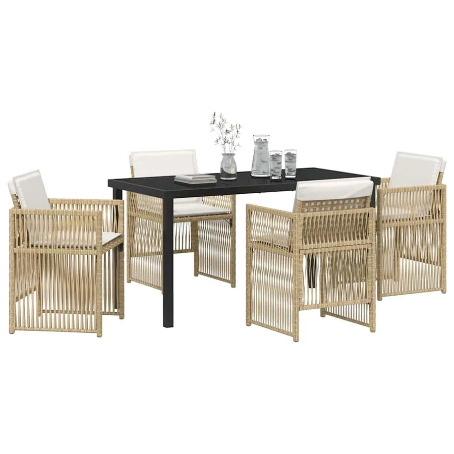 Ensemble de salle à manger pour jardin 5 pcs Beige - 3