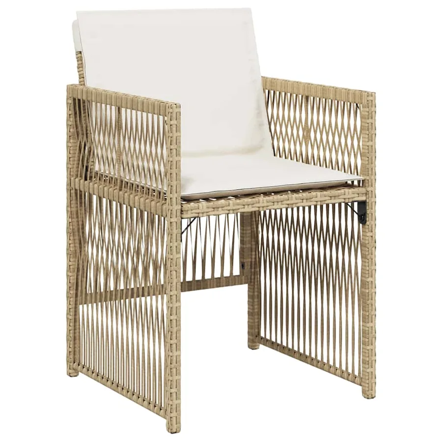 Ensemble de salle à manger pour jardin 5 pcs Beige - 6