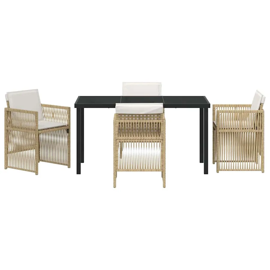 Ensemble de salle à manger pour jardin 5 pcs Beige - 7