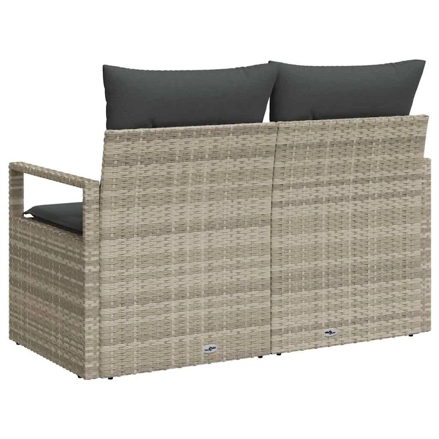 Canapé de jardin avec coussin 120 x 62 x 69 cm polyrotin - 4