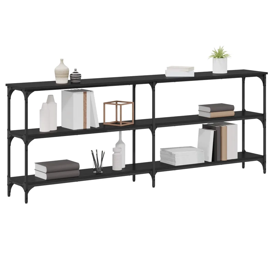 Table console Chêne noir 200 x 29 x 75 cm - 3