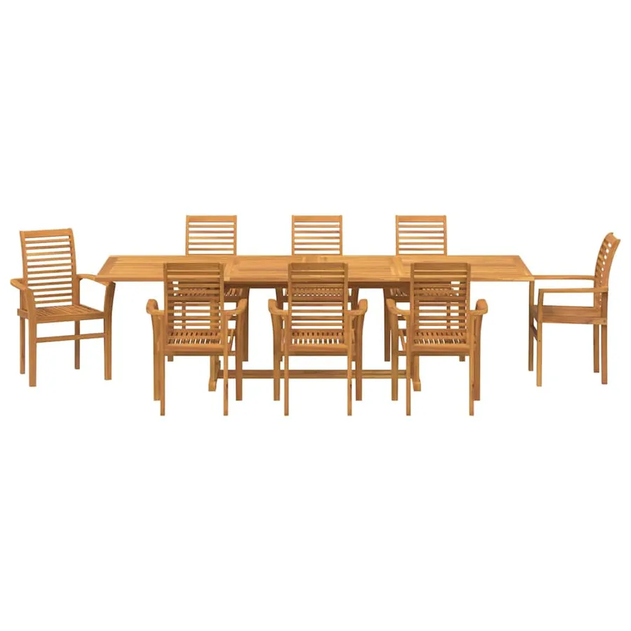 Ensemble de salle à manger pour jardin 9 pcs Marron - 7