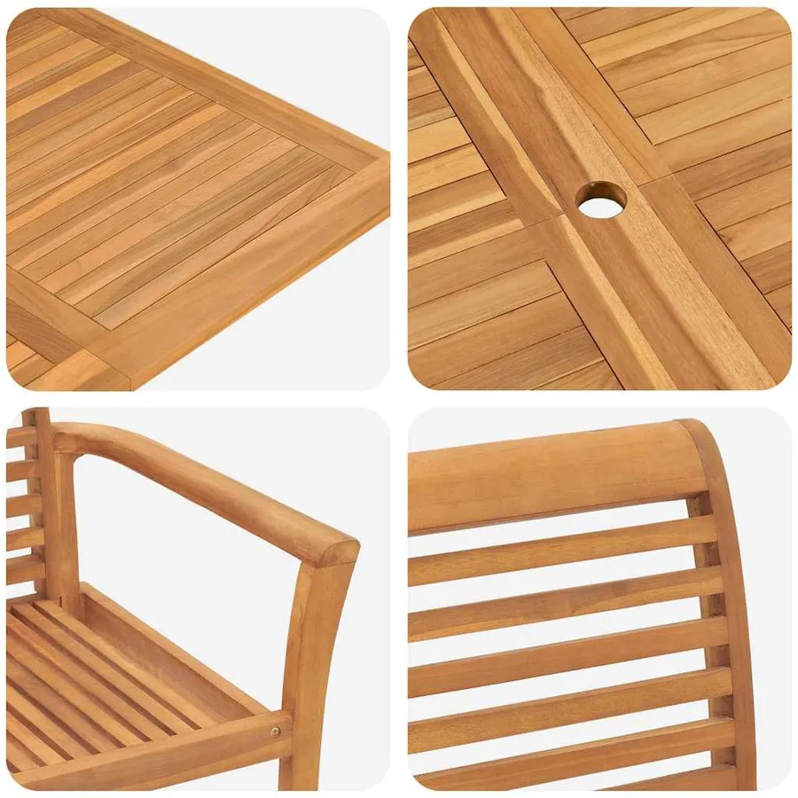 Ensemble de salle à manger pour jardin 9 pcs Marron - 9