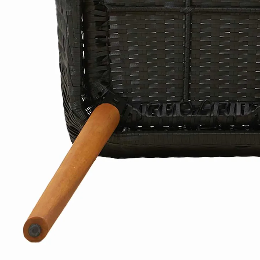 Ensemble de salle à manger pour jardin 3 pcs Noir polyrotin - 9