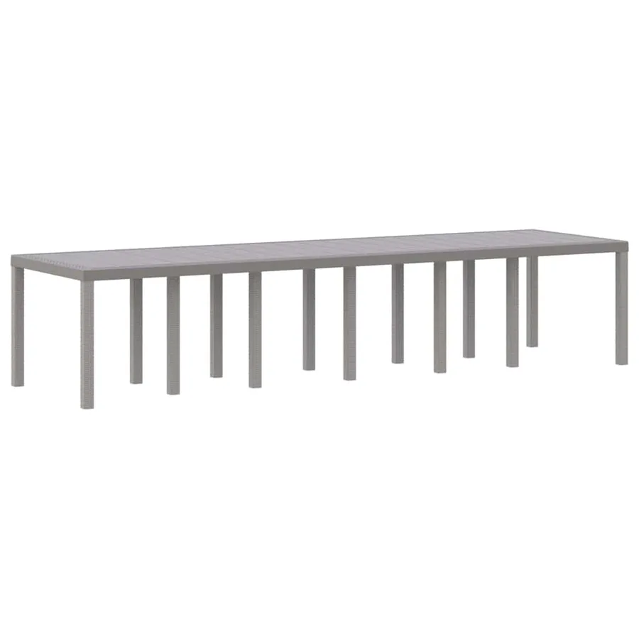 Table de Jardin Gris clair 350 x 100 x 74 cm polyrotin - 2