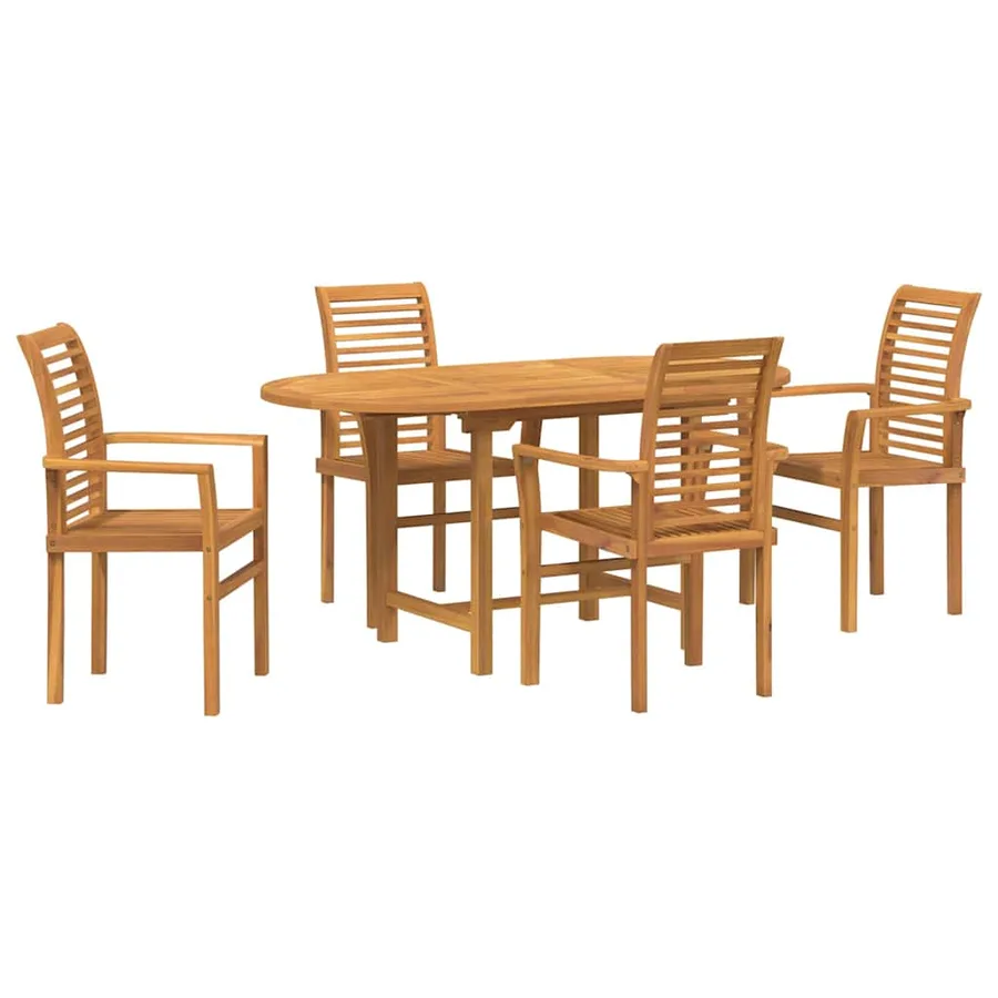 Ensemble de salle à manger pour jardin 5 pcs Marron - 2
