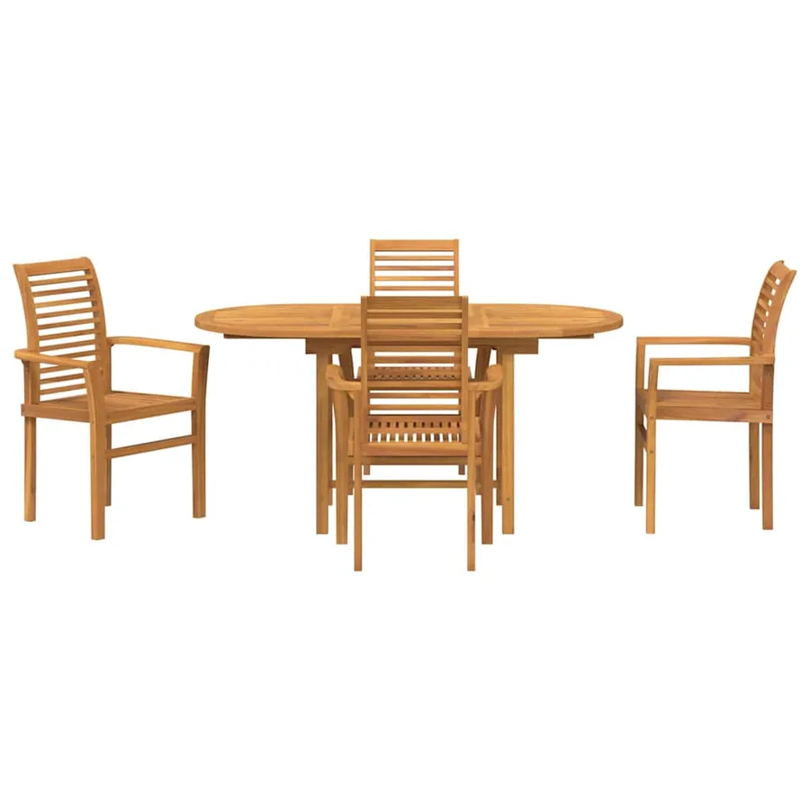 Ensemble de salle à manger pour jardin 5 pcs Marron - 7