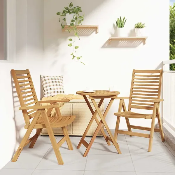 Chaise 2 pcs Marron 64,5 x 52 x 108 cm Bois de teck massif