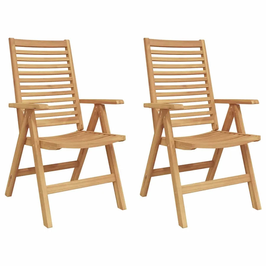 Chaise 2 pcs Marron 64,5 x 52 x 108 cm Bois de teck massif - 2