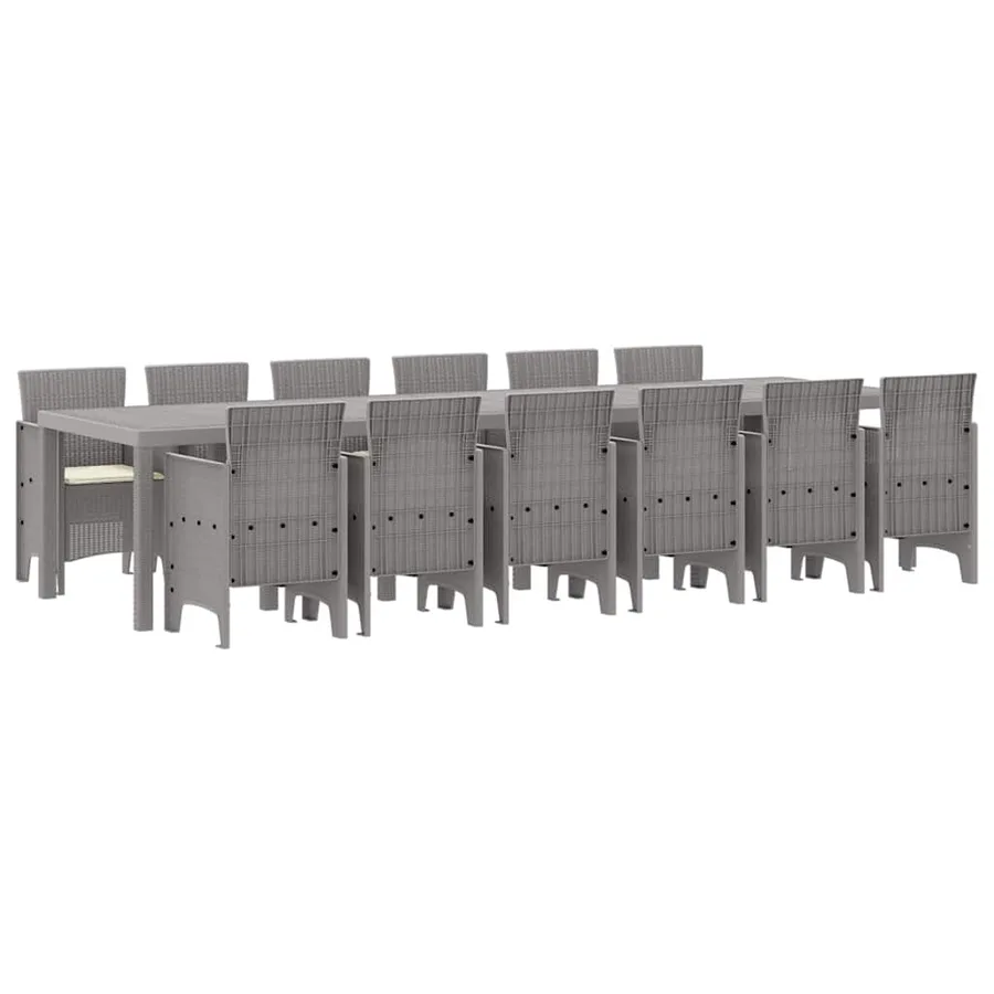 Ensemble de salle à manger pour jardin 13 pcs Gris clair - 2
