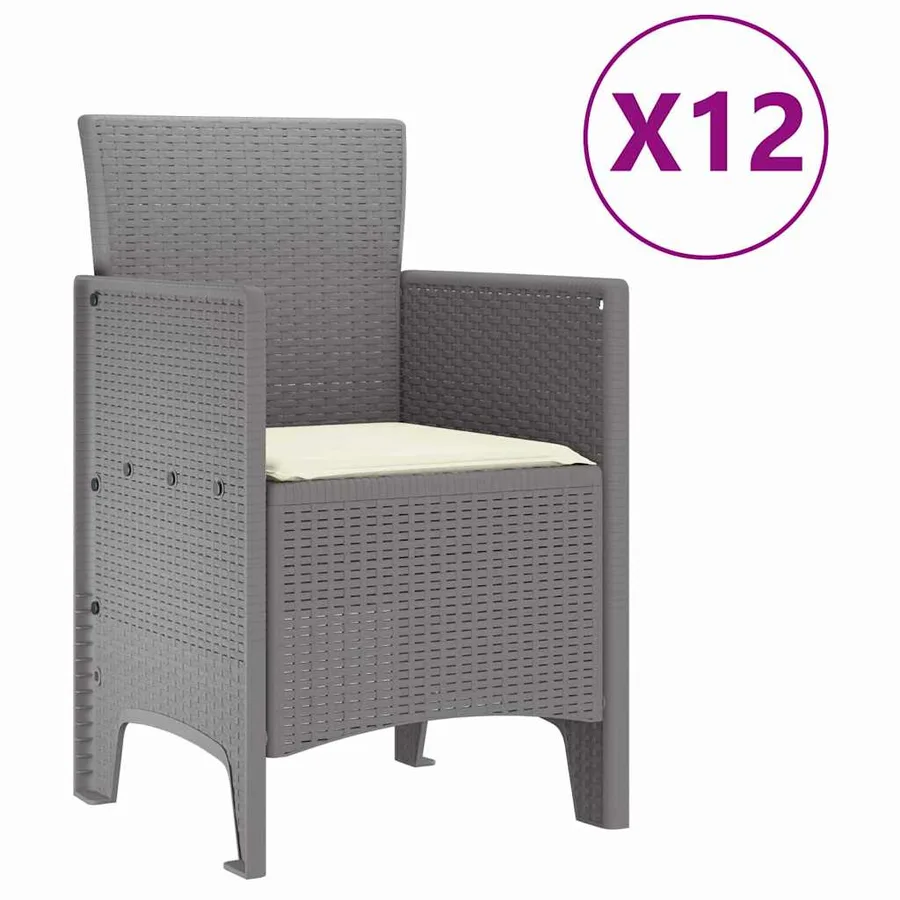 Ensemble de salle à manger pour jardin 13 pcs Gris clair - 5