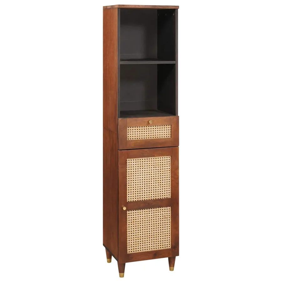 Cabinet de salle de bain avec tiroir 5 pcs Marron et Noir - 5