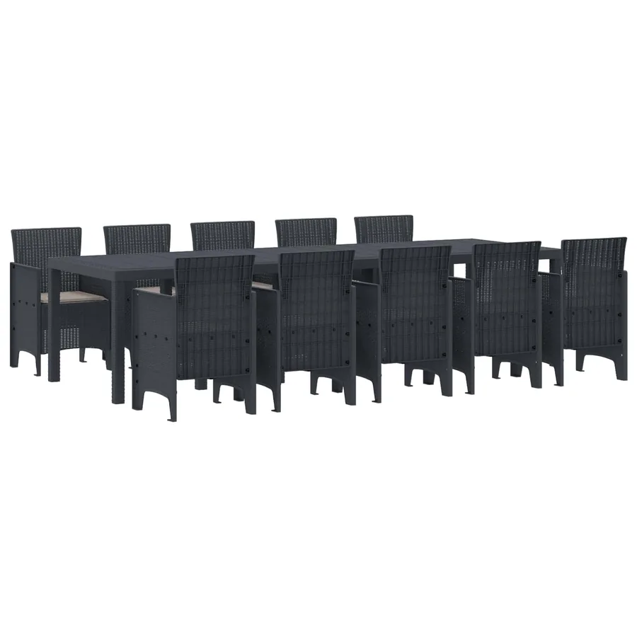 Ensemble de salle à manger pour jardin 11 pcs Anthracite