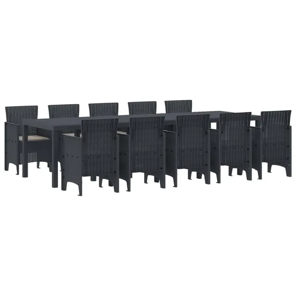 Ensemble de salle à manger pour jardin 11 pcs Anthracite