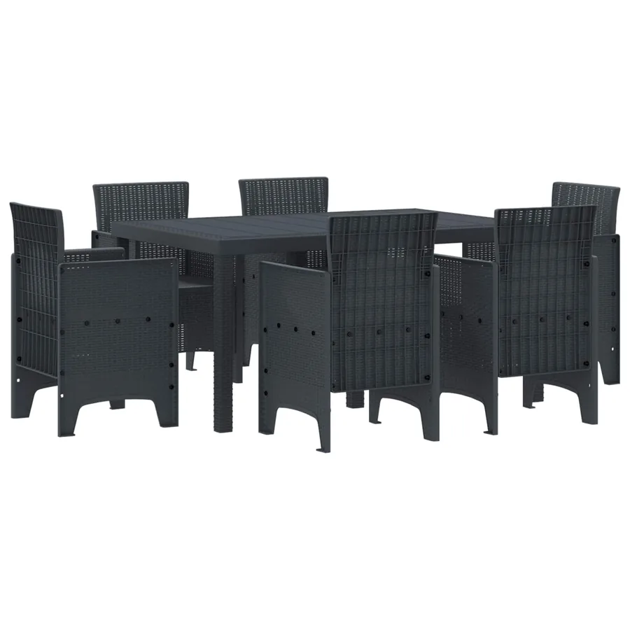 Ensemble de salle à manger pour jardin 7 pcs Anthracite