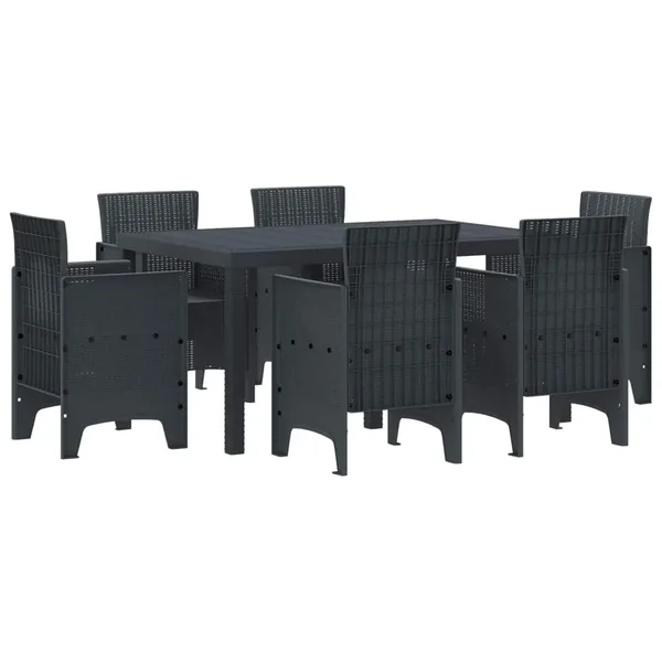 Ensemble de salle à manger pour jardin 7 pcs Anthracite
