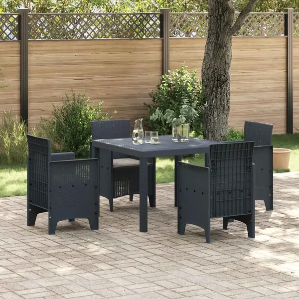 Ensemble de salle à manger pour jardin 5 pcs Anthracite
