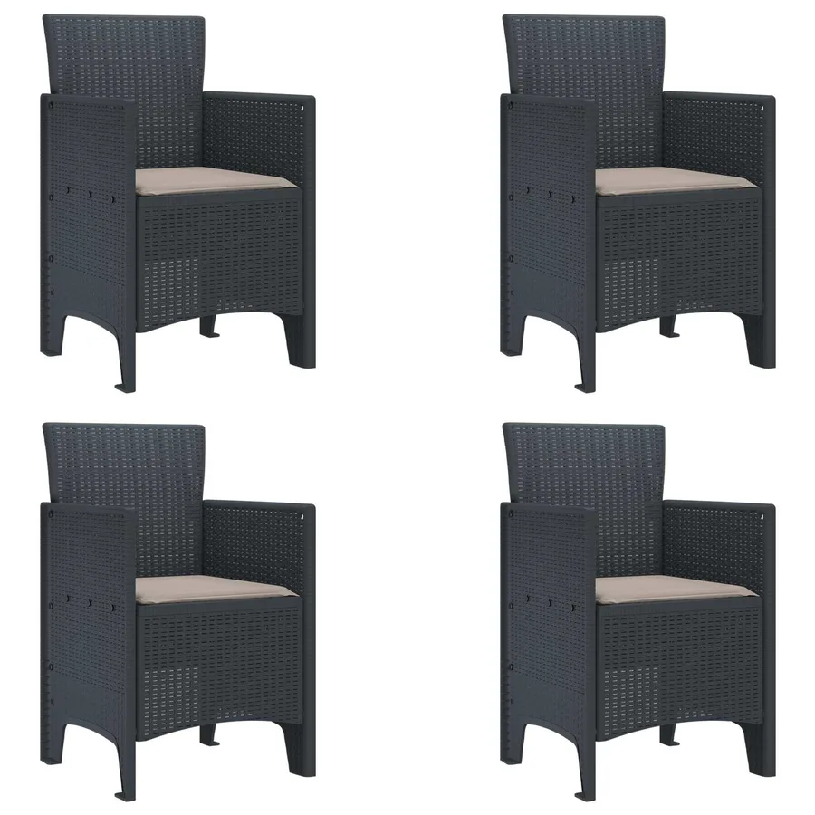 Ensemble de salle à manger pour jardin 5 pcs Anthracite - 5