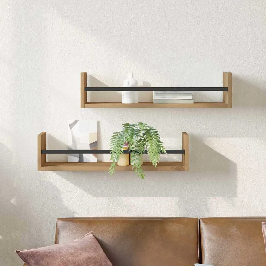 Étagère Murale Montage mural 2 pcs Chêne artisanal