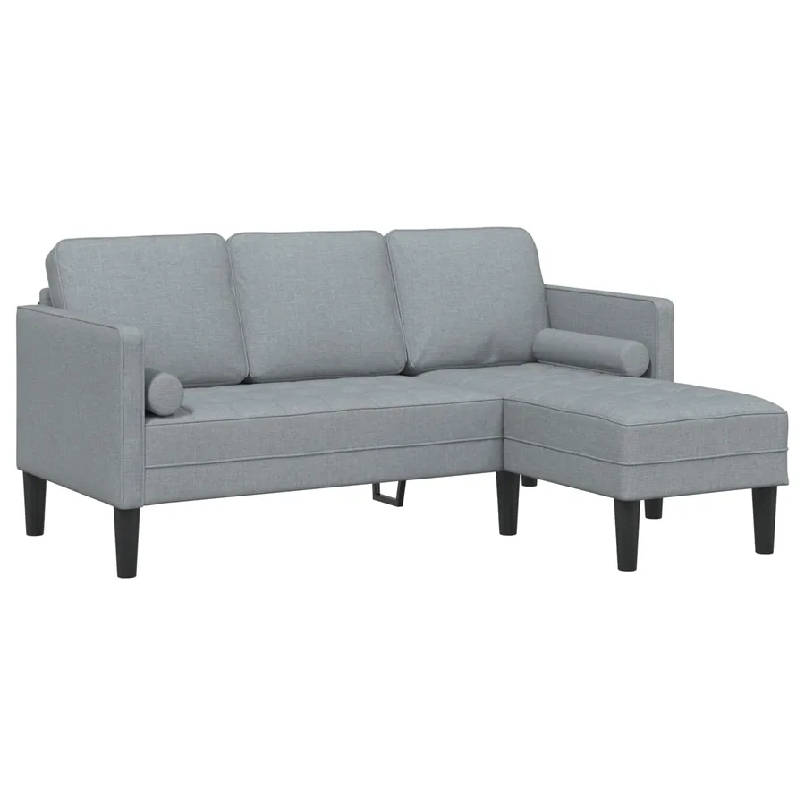 Ensemble de Canapés avec coussin 2 pcs Gris clair Polyester - 6