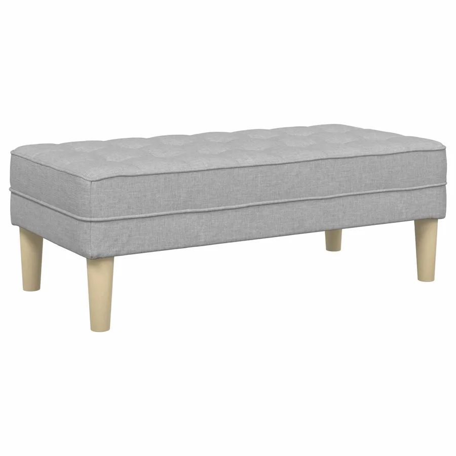 banc avec coussin Gris nuage 113 x 57 x 39 cm tissu - 2