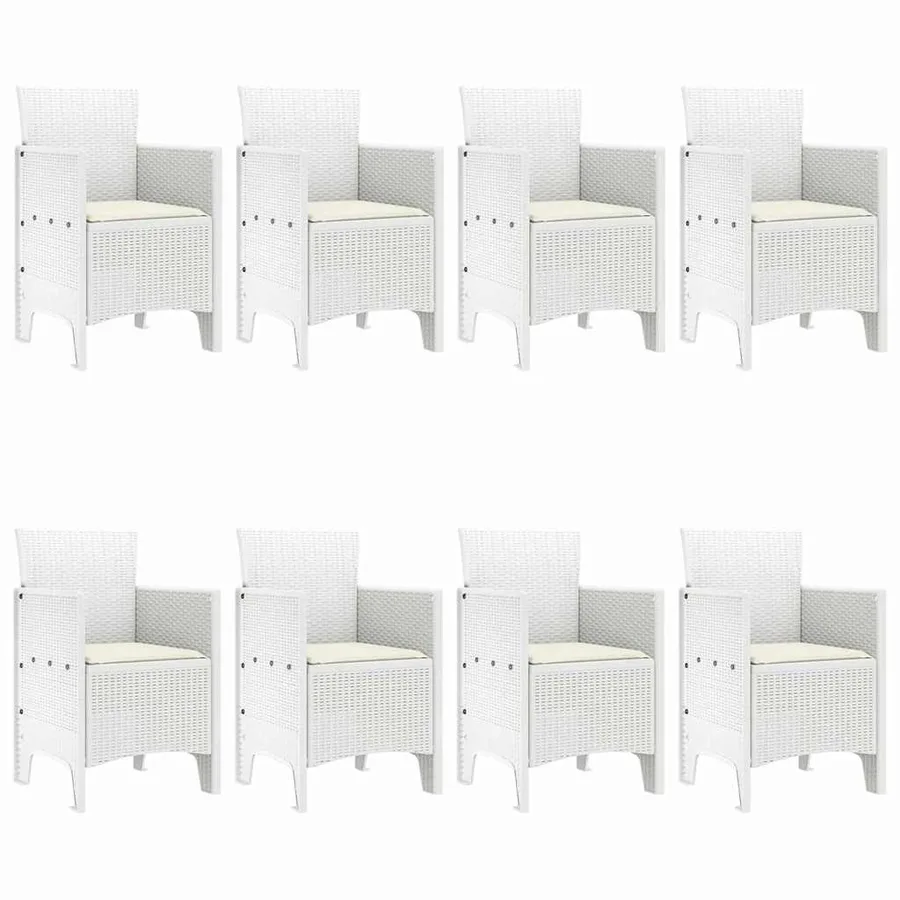 Ensemble de salle à manger pour jardin 9 pcs Blanc - 4